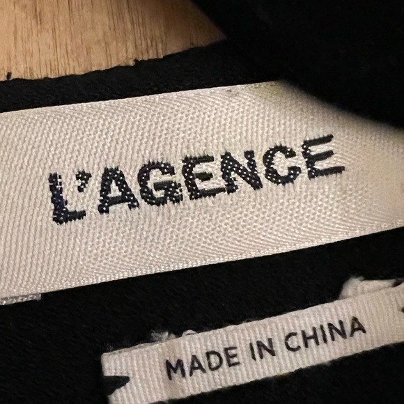 L’AGENCE Black Gabby Tiered Bow Front Dress 0 - Picture 6 of 6